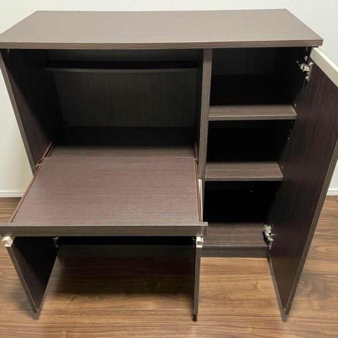 ニトリ レンジ台 フォルム 幅90cm ダークブラウン