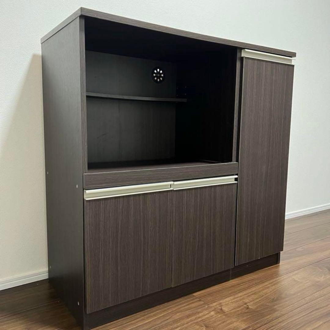 ニトリ レンジ台 フォルム 幅90cm ダークブラウン