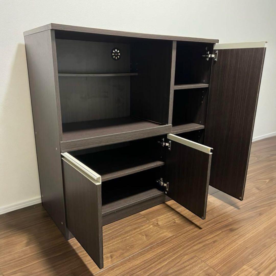 ニトリ レンジ台 フォルム 幅90cm ダークブラウン