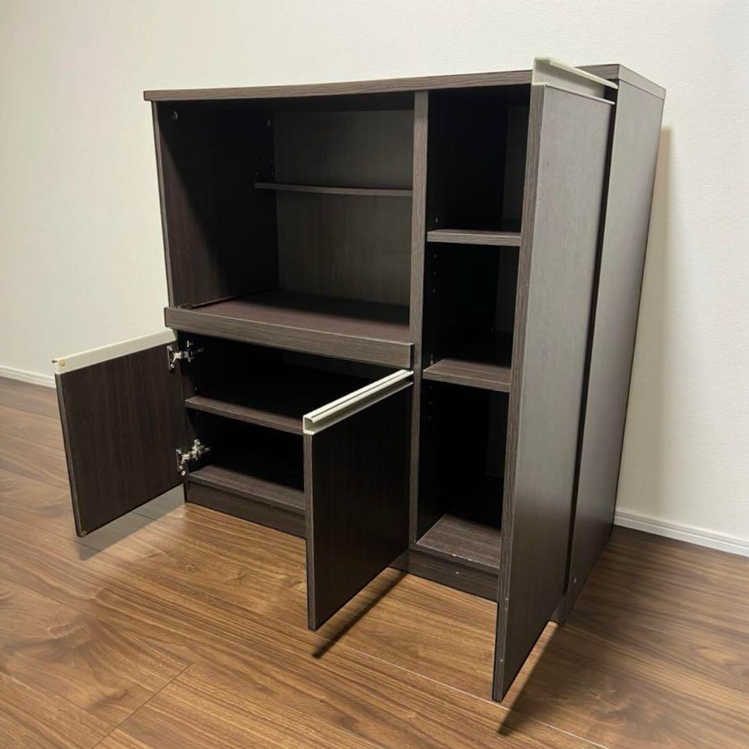 ニトリ レンジ台 フォルム 幅90cm ダークブラウン