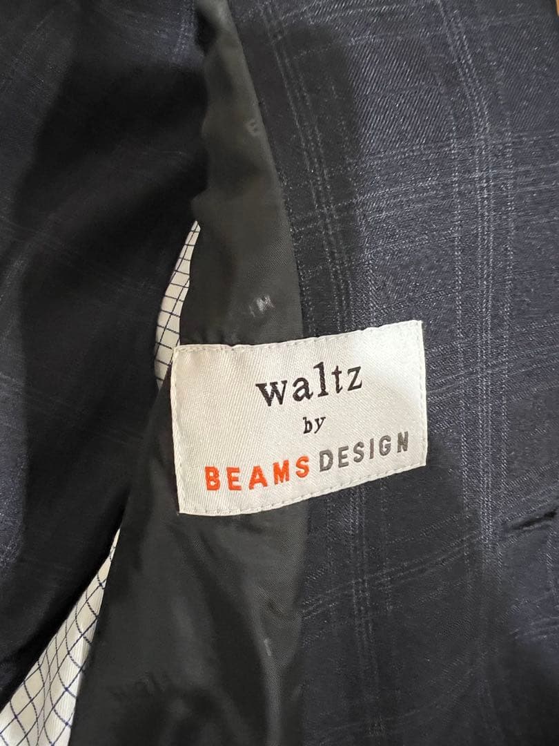 BEAMS DESIGN ネイビー チェック柄 スーツ 5点セット