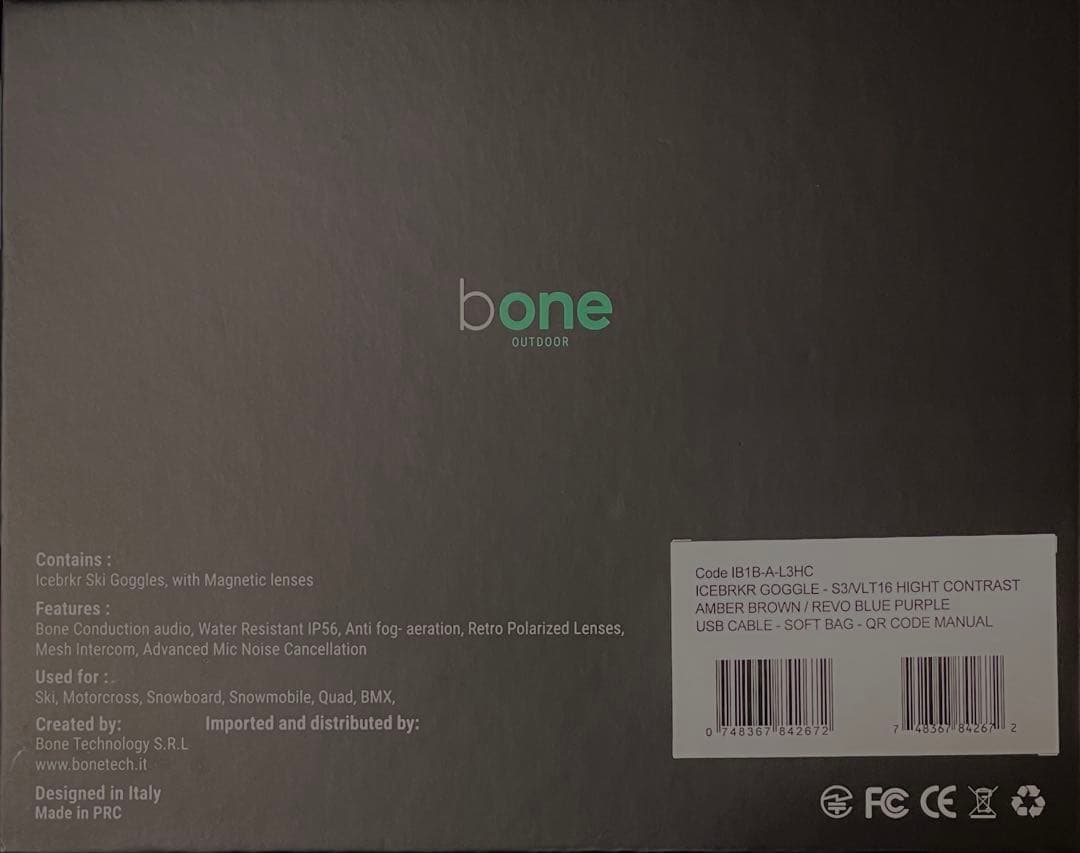 Bone ICEBRKR Bluetooth ゴーグルASIAN FIT未使用品