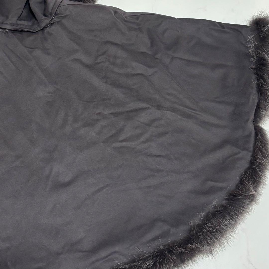 【未使用タグ付き カシミヤ混】ロロピアーナ生地使用 カシミヤ混 ポンチョ フード