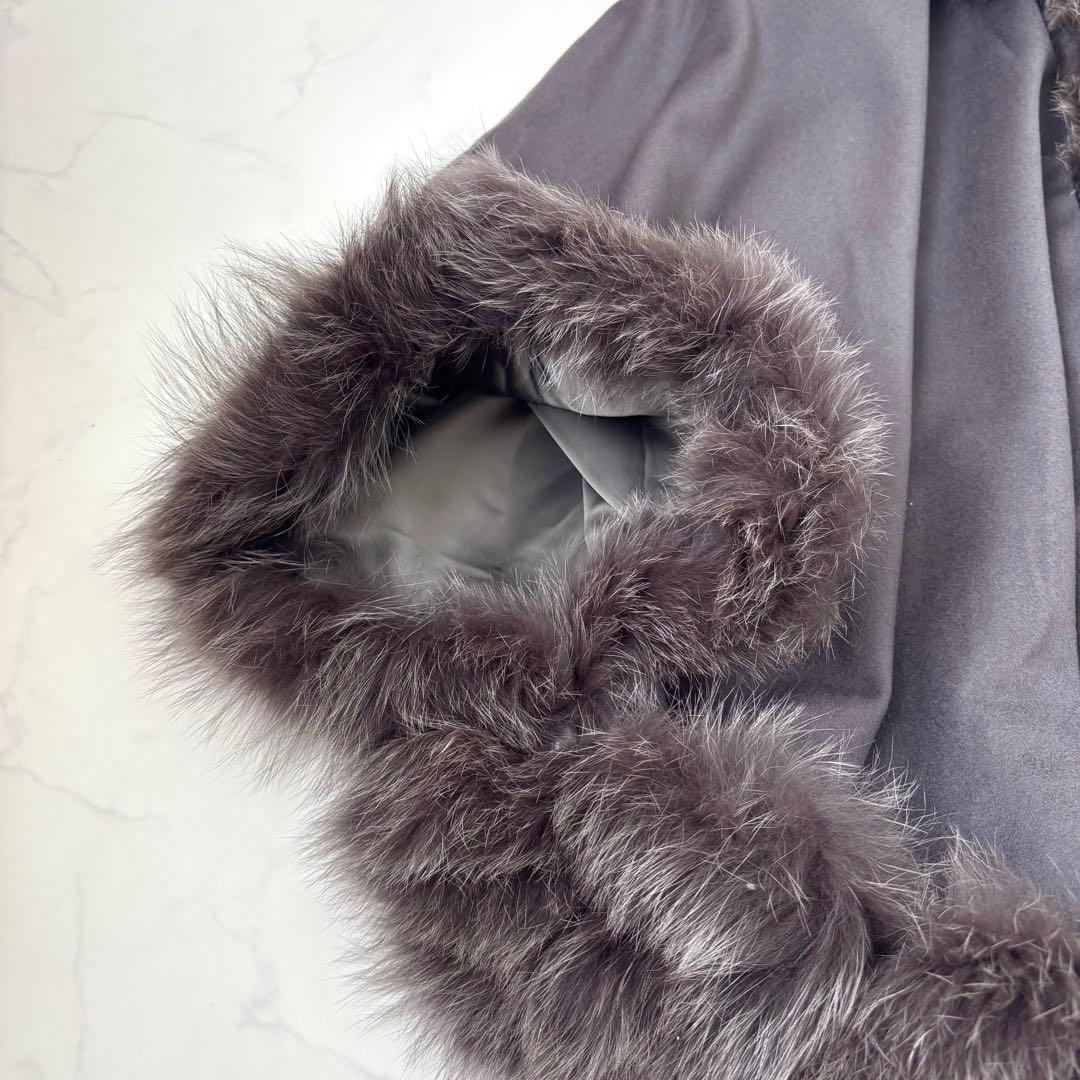 【未使用タグ付き カシミヤ混】ロロピアーナ生地使用 カシミヤ混 ポンチョ フード