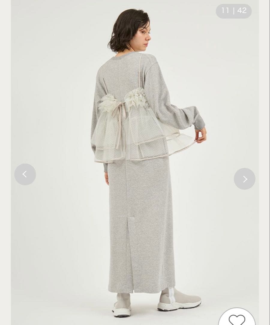 【まな】emmi チュールビスチェ×裏毛ワンピースセット