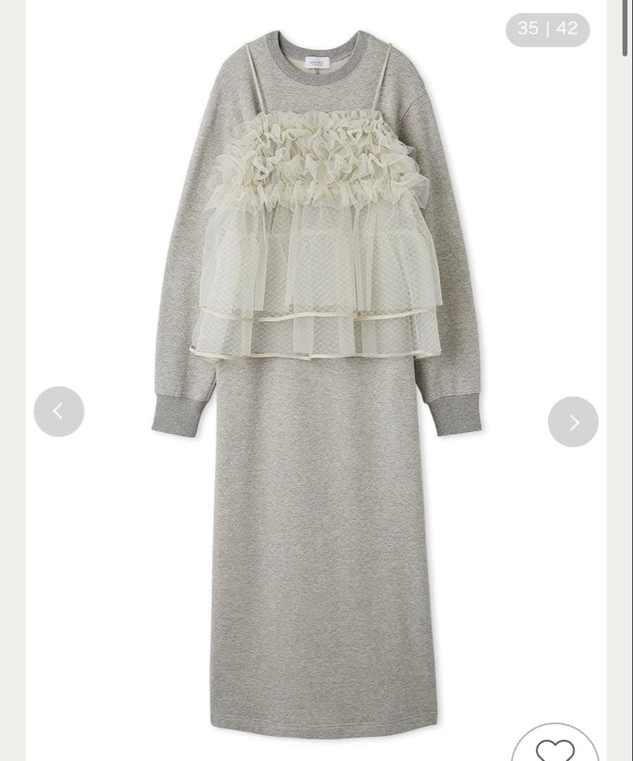 【まな】emmi チュールビスチェ×裏毛ワンピースセット