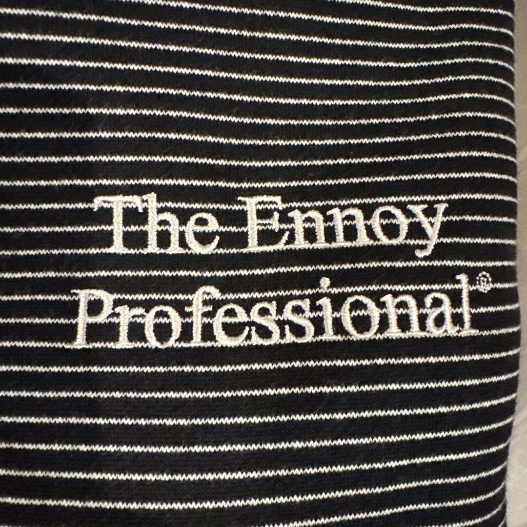 エンノイ　ボーダー　クルーネックスウェット　ブラック　Mサイズ