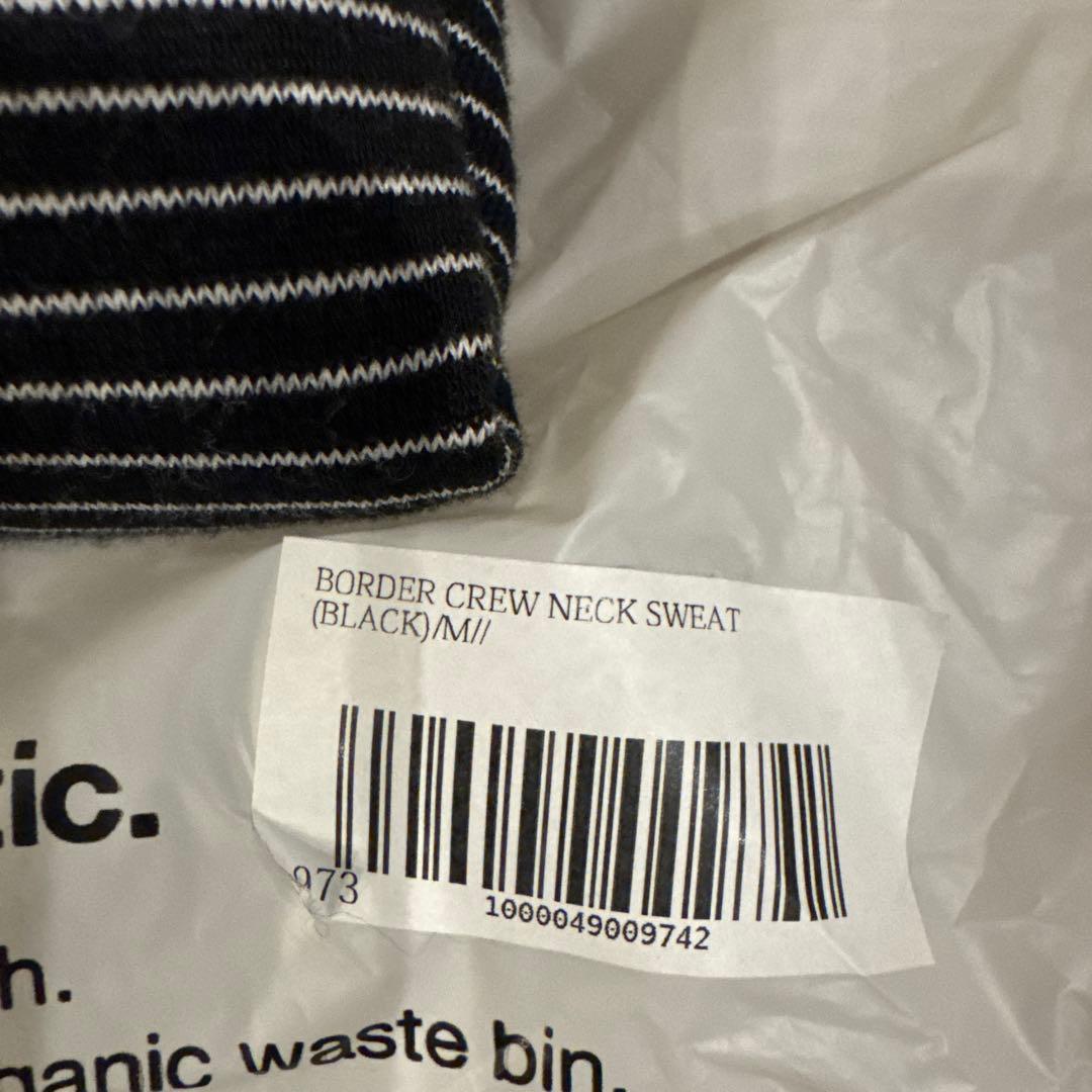 エンノイ　ボーダー　クルーネックスウェット　ブラック　Mサイズ