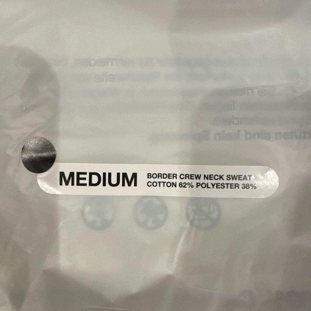 エンノイ　ボーダー　クルーネックスウェット　ブラック　Mサイズ