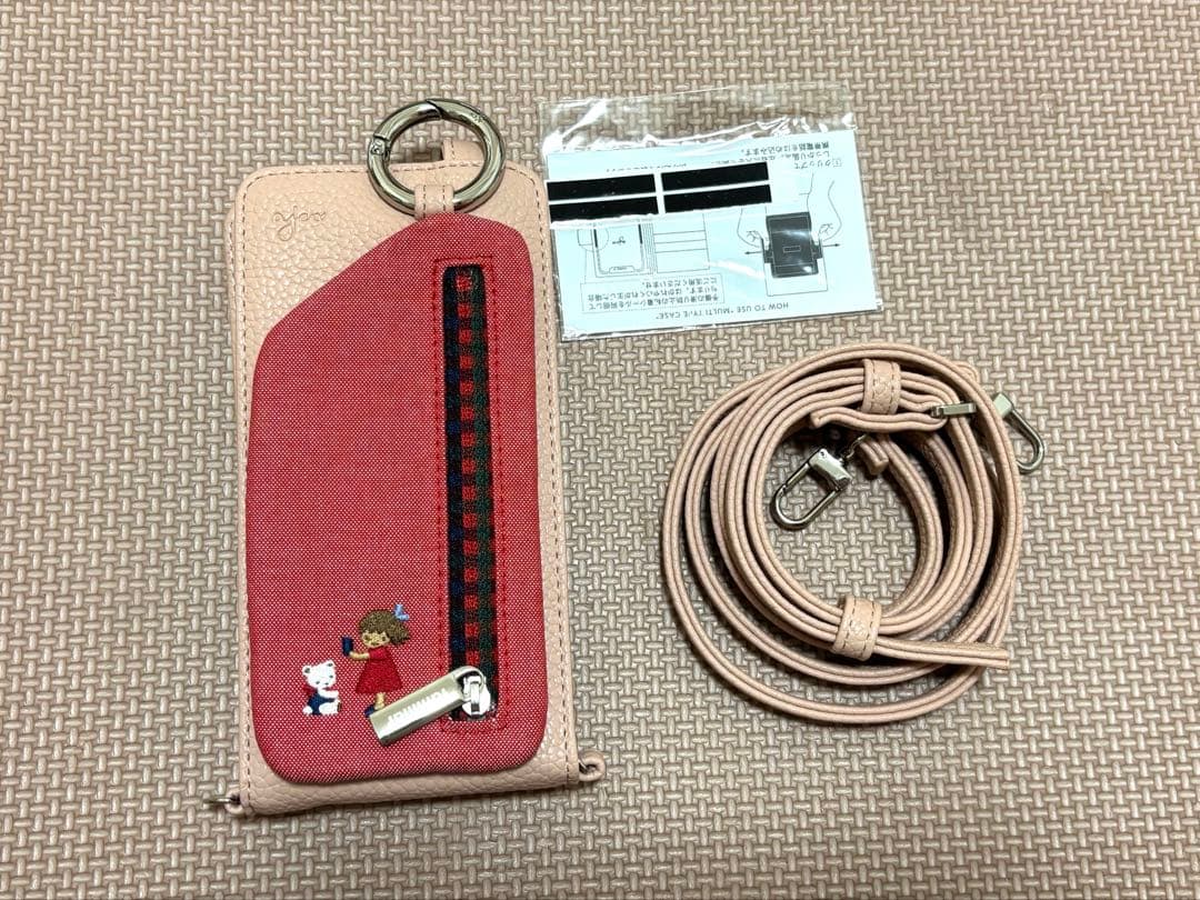 ファミリア エジュー　マルチケースM ajew スマホケース ピンク　新品未使用