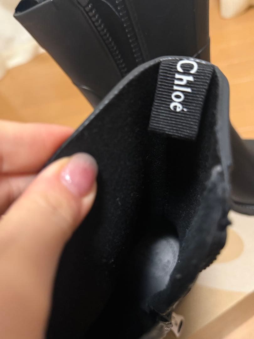 Chloé ブラック レインブーツ ヒール付き