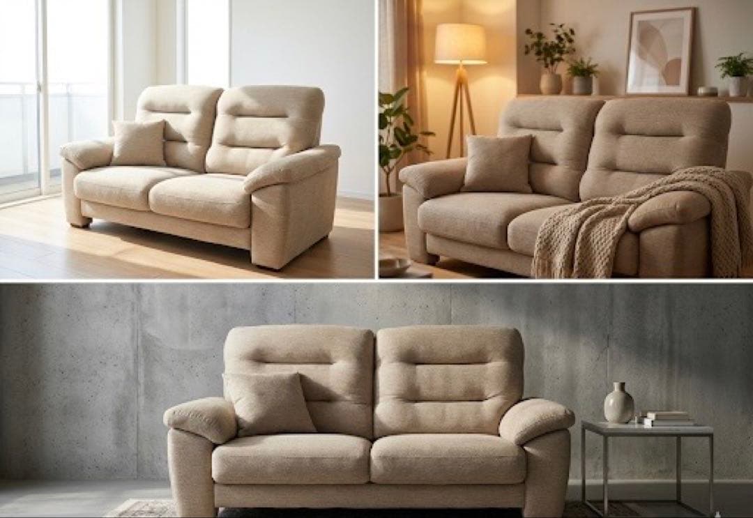 送料25,400円込み！2人用布張りソファ(NポケットA12 H-LO) ニトリ