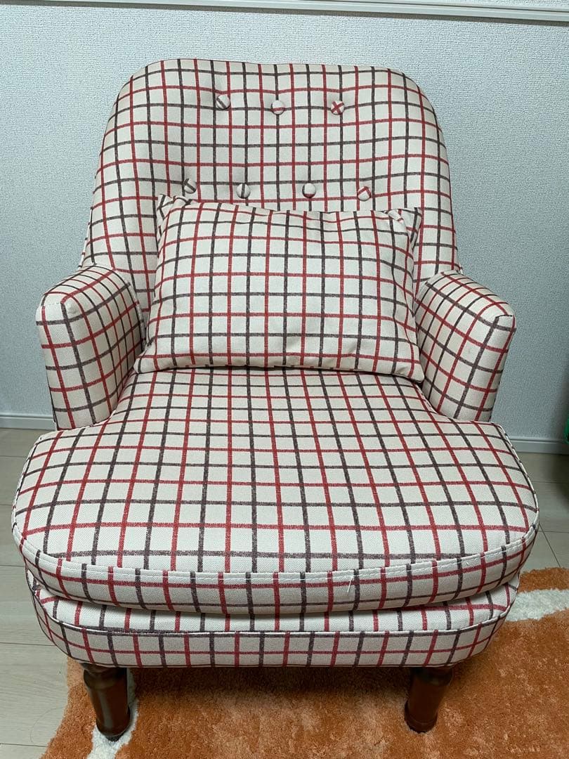 1人掛けソファ チェック柄（期間限定出品）