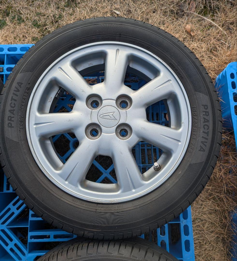 ①中古品 ダイハツタント2024製タイヤ付き純正ホイール4本セットの2本