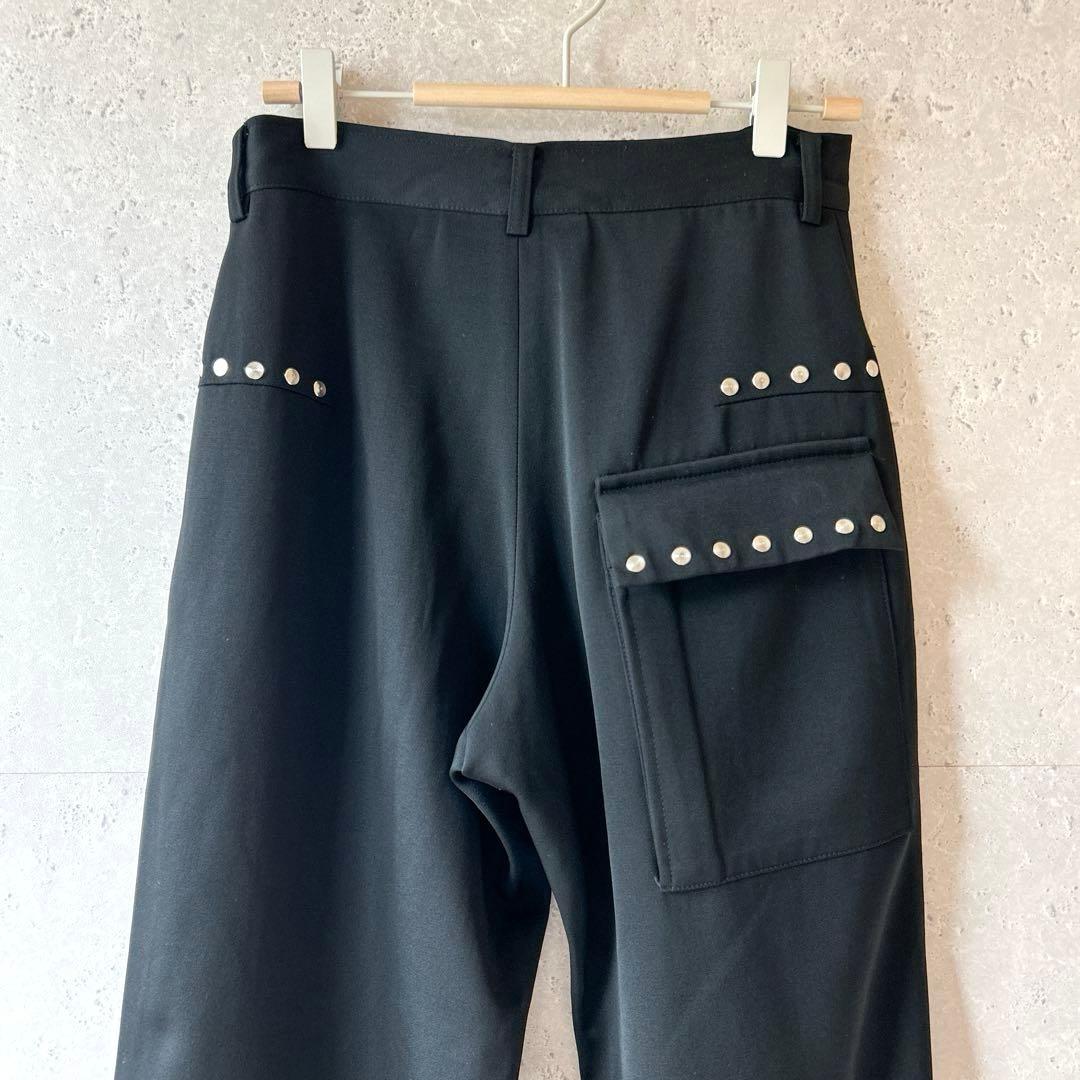 Y's ワイズ ヨウジヤマモト　バックデザイン スタッズウール ワイドパンツ 3