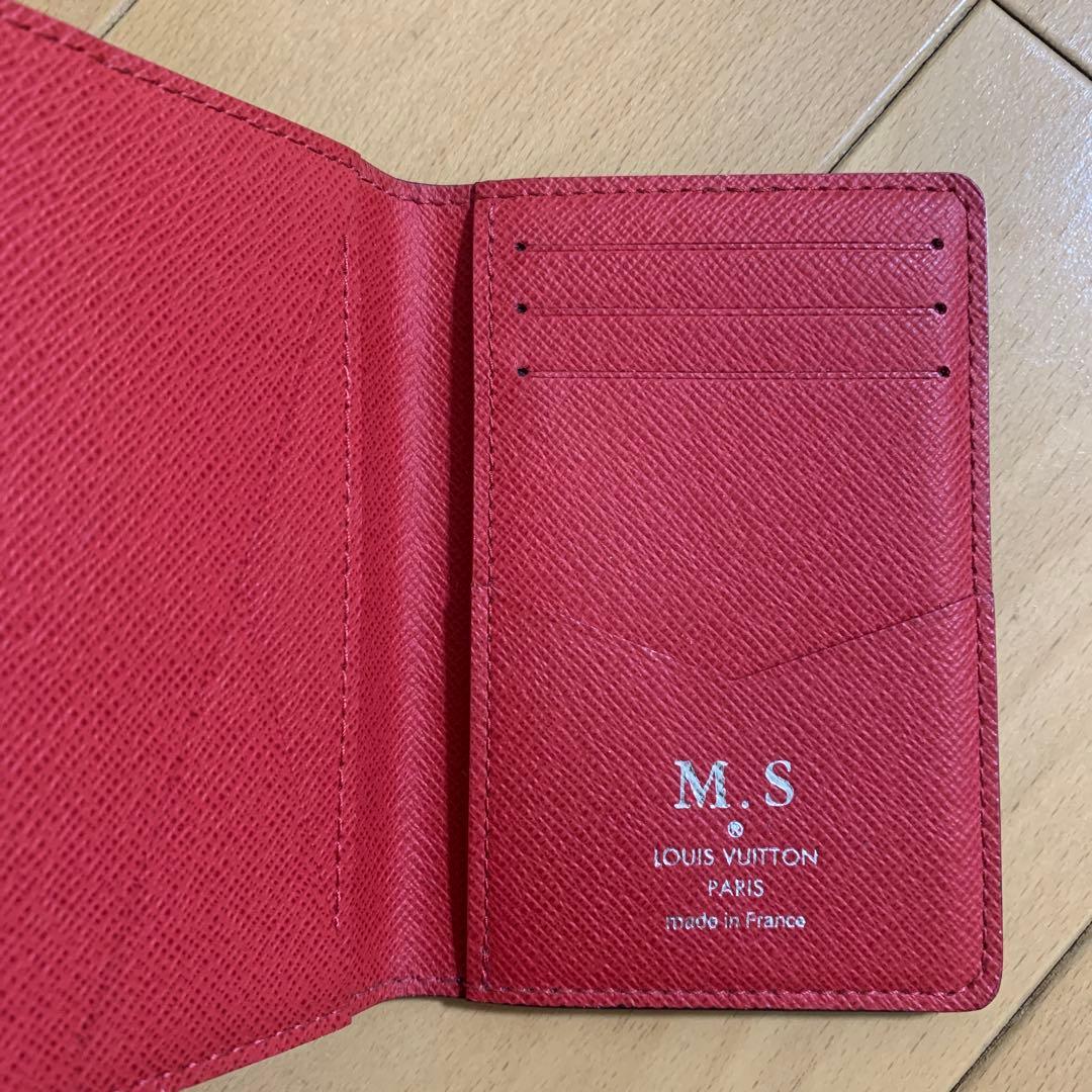 (美品)LOUIS VUITTON M.Sイニシャル入り　名刺入れ ネイビー