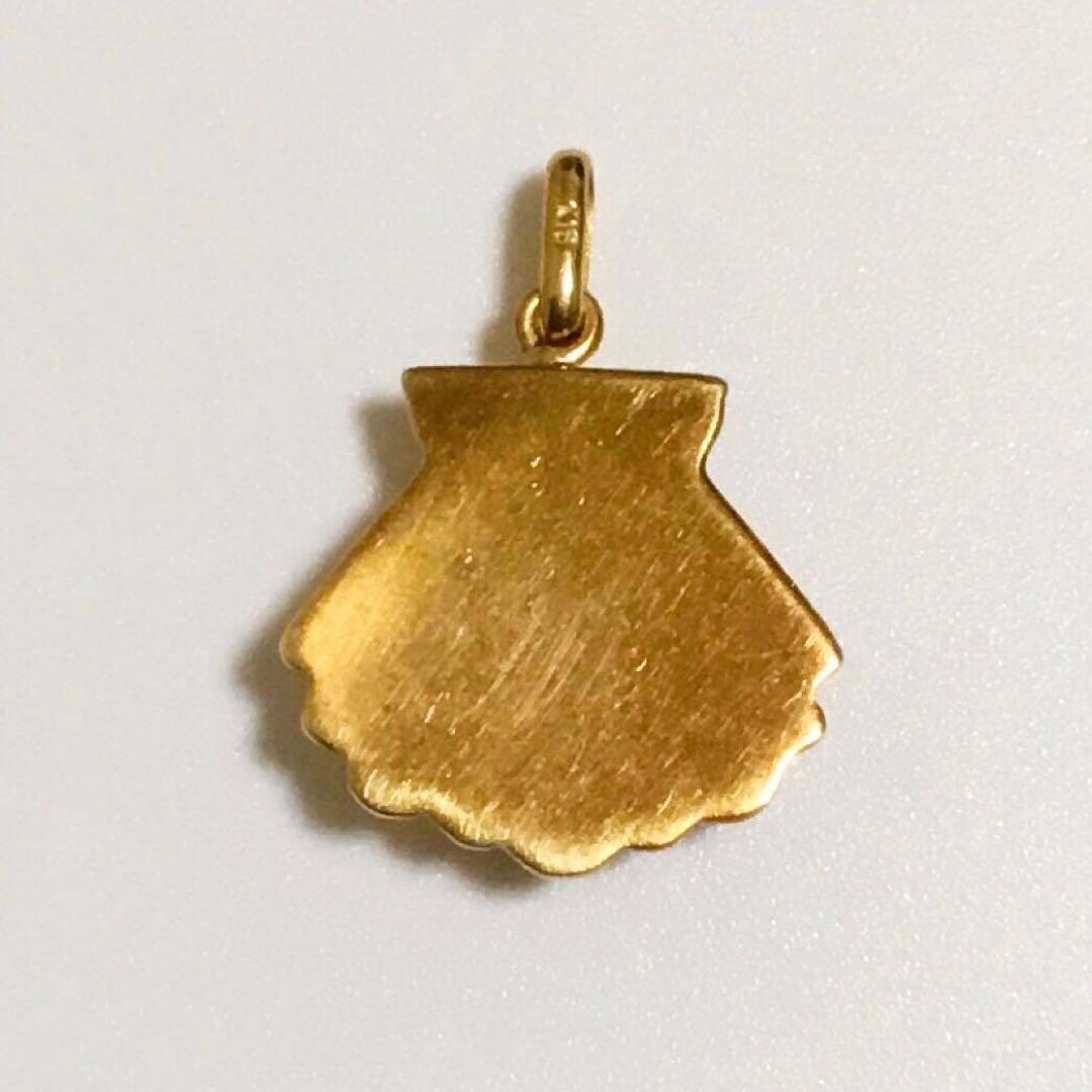 K18 貝モチーフ　シェル　チャーム　18金ペンダントトップ