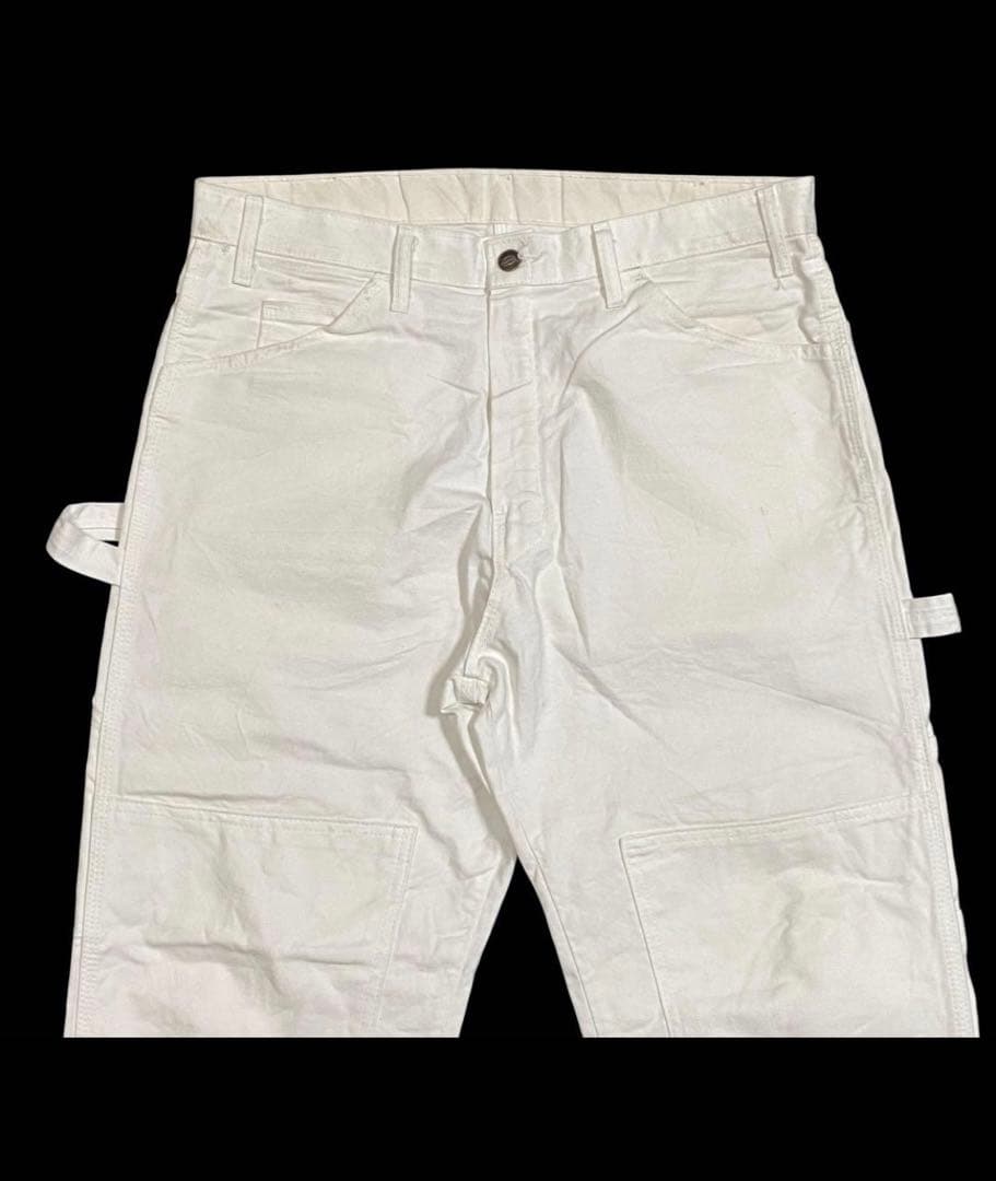 ディッキーズ　ダブルニー　ホワイトペインターパンツ　34×30