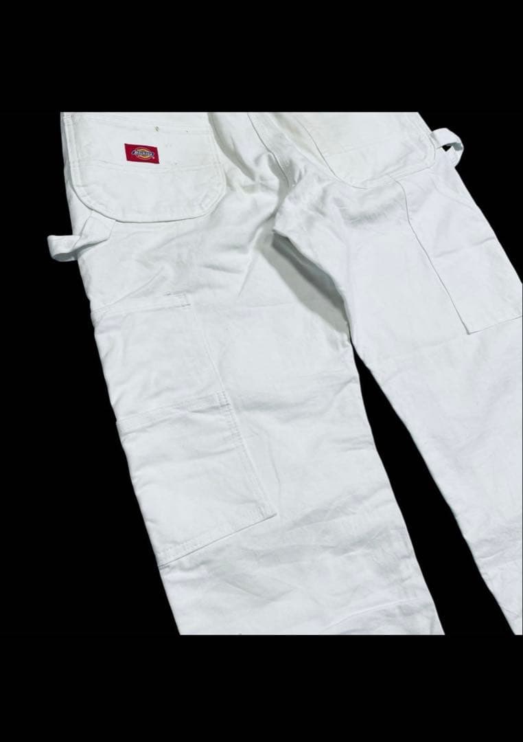 ディッキーズ　ダブルニー　ホワイトペインターパンツ　34×30