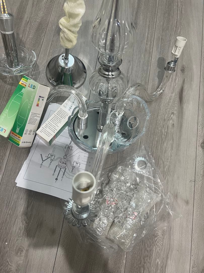 子*s様 LED電球付きクリスタルシャンデリア 3灯