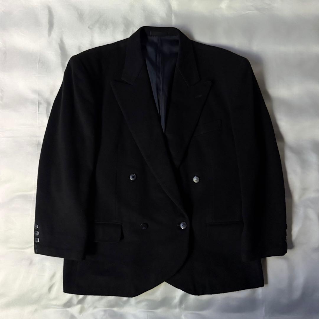 希少 00s old カシミア ブラック ダブル テーラードジャケット