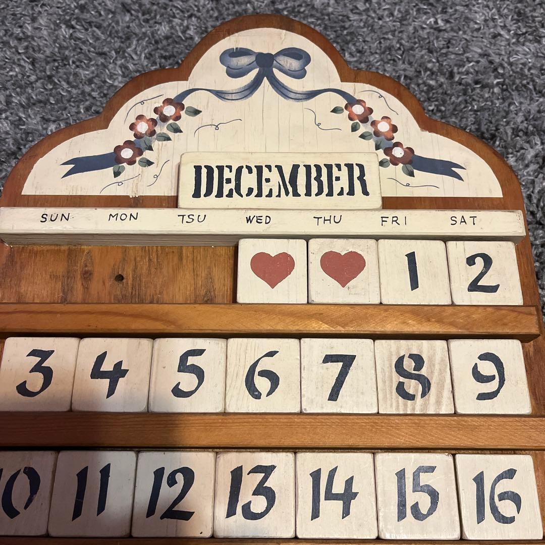 値下げ 【廃盤】 enfant アンファン　木製　万年カレンダー　コーハウス