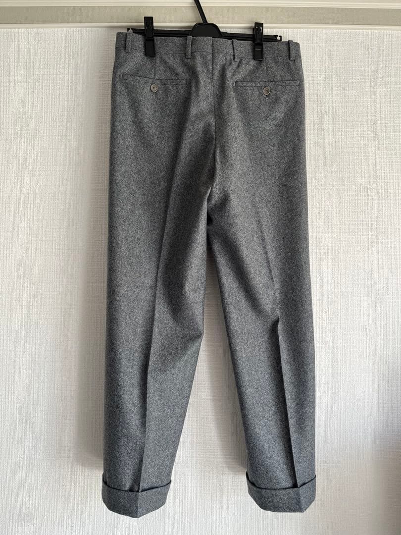 BERNARD ZINS BAC Jフランネル 2プリーツ ワイドスラックス