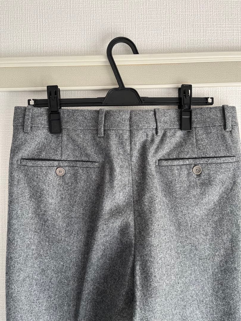 BERNARD ZINS BAC Jフランネル 2プリーツ ワイドスラックス