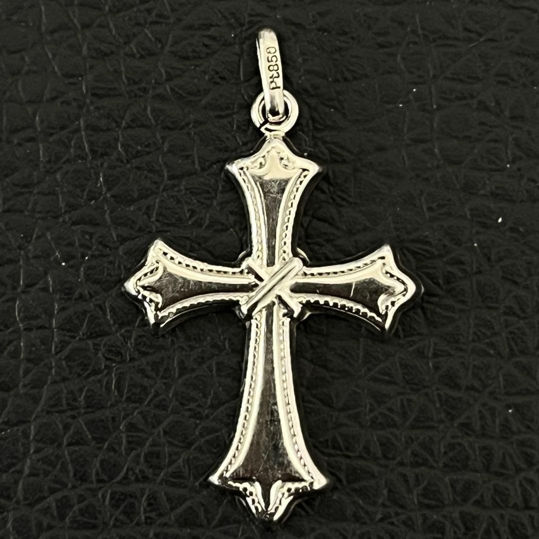 (C080506)Pt850 ネックレストップ 十字架 チャーム アクセサリー
