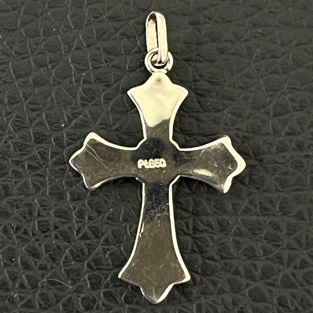 (C080506)Pt850 ネックレストップ 十字架 チャーム アクセサリー