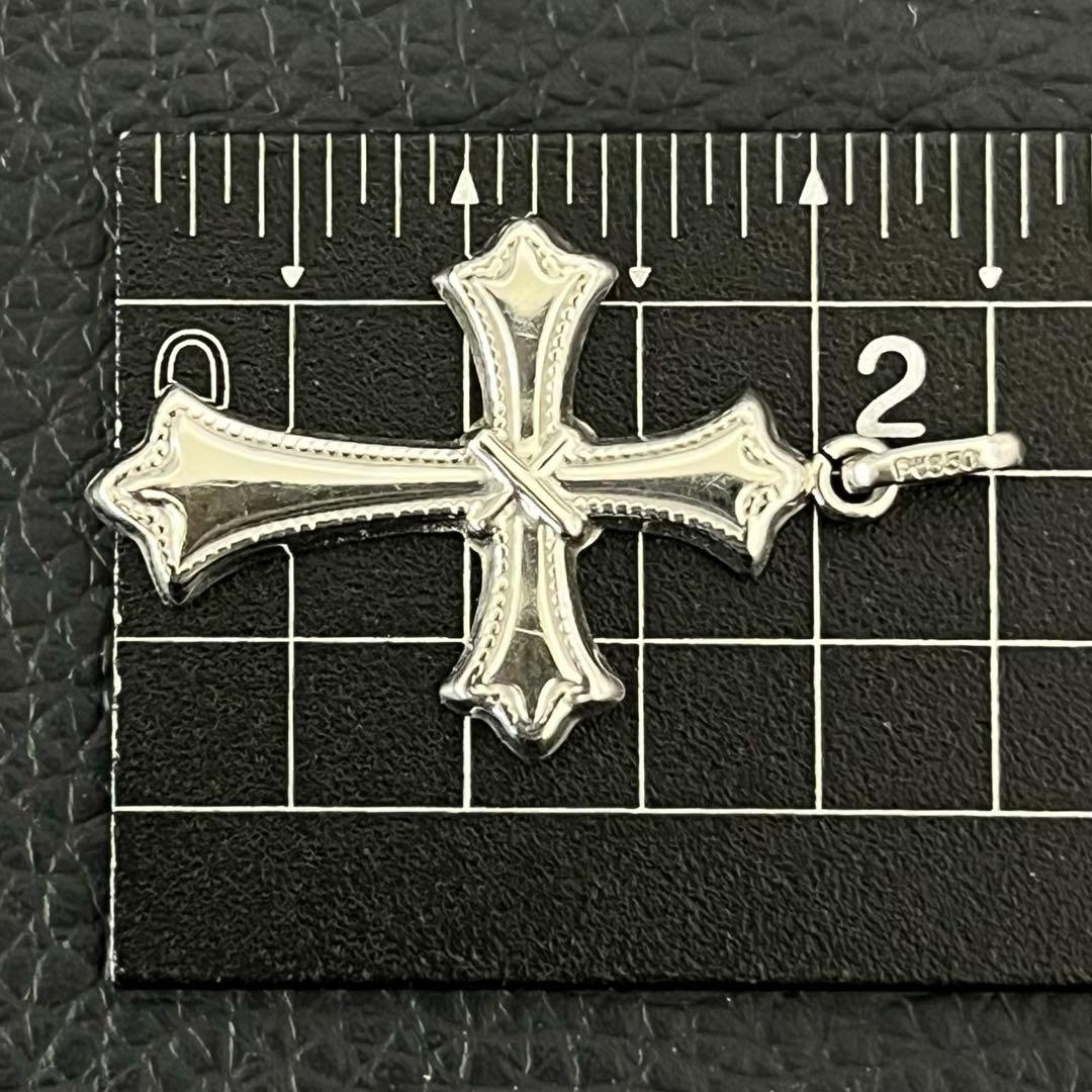 (C080506)Pt850 ネックレストップ 十字架 チャーム アクセサリー