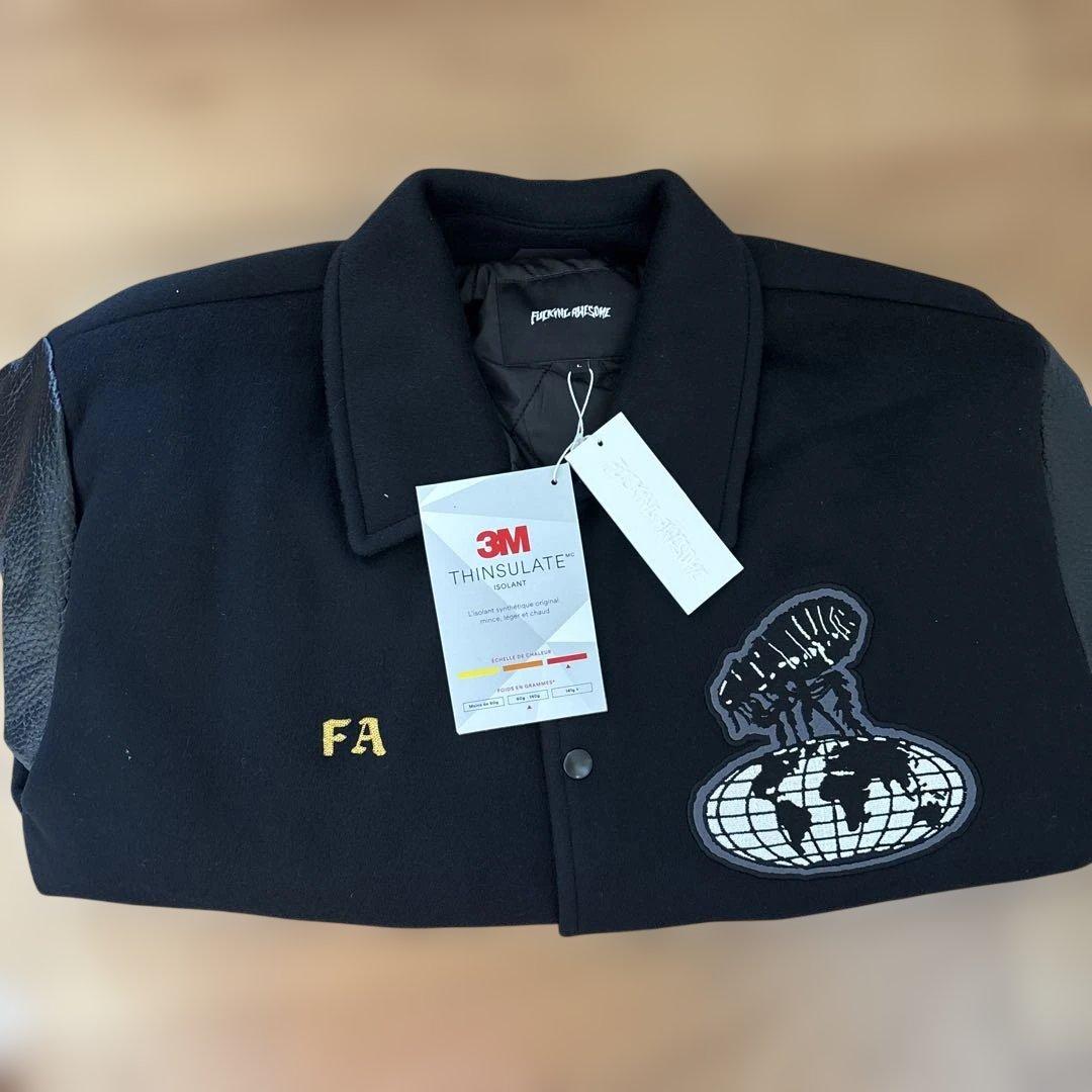 な*み様 fucking awesomeレターマンジャケット ブラック