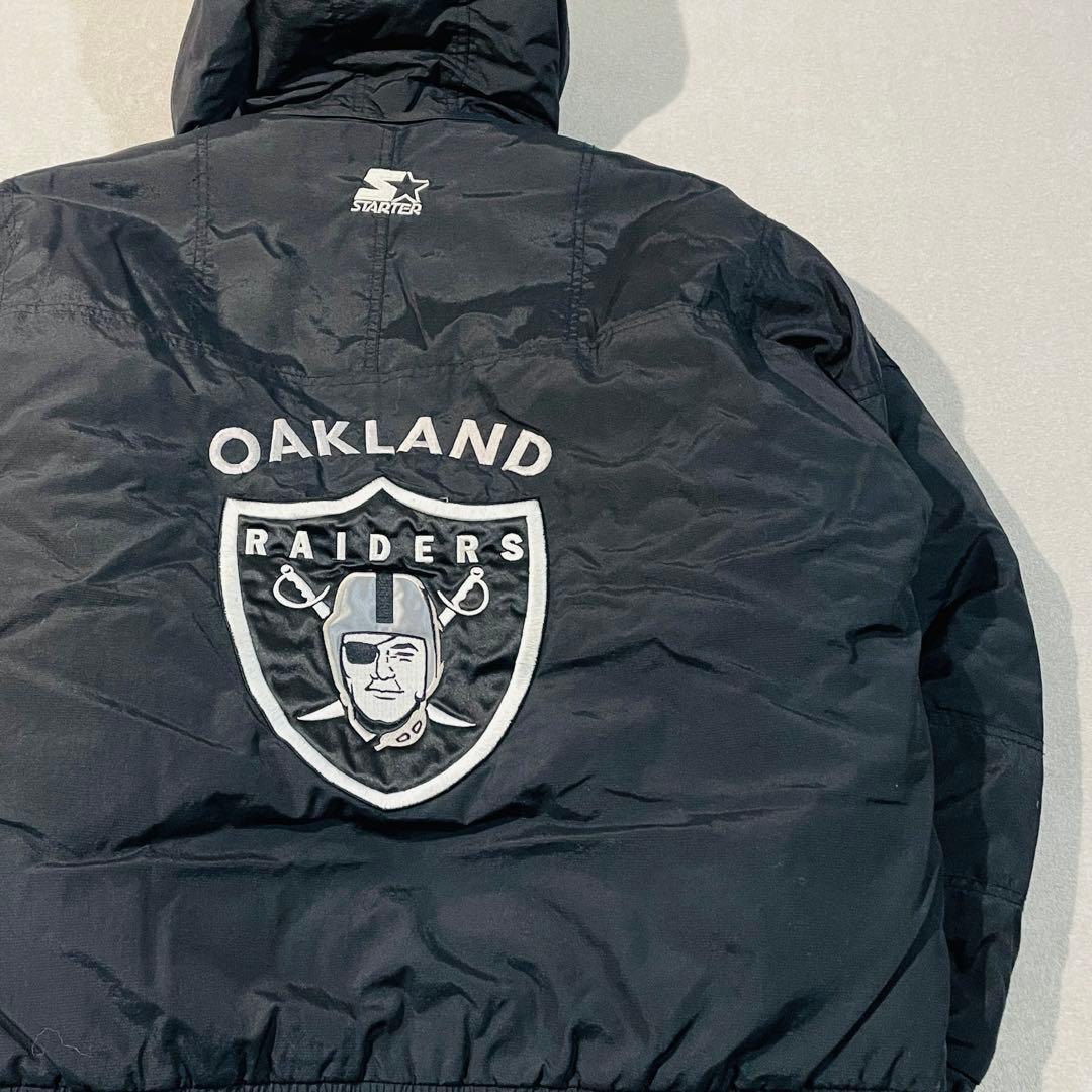 STARTER NFL オークランド・レイダース中綿アノラックパーカー着脱フード