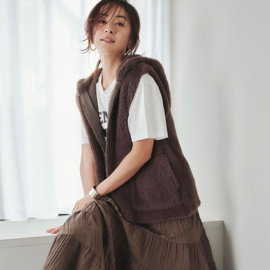 CADUNE サイドチュールロゴスウェット&フェザー接結ベスト 2点セット