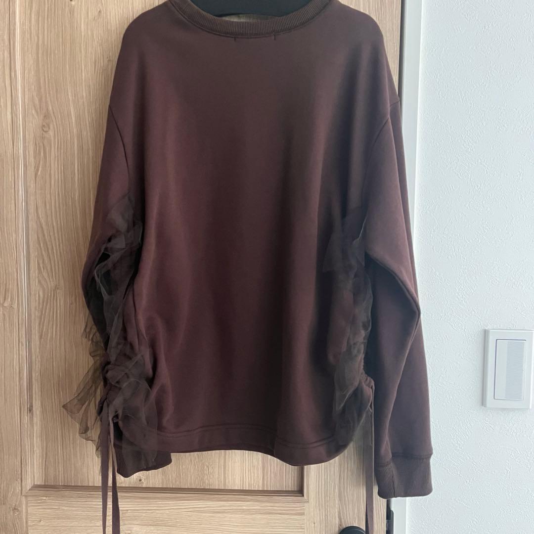 CADUNE サイドチュールロゴスウェット&フェザー接結ベスト 2点セット