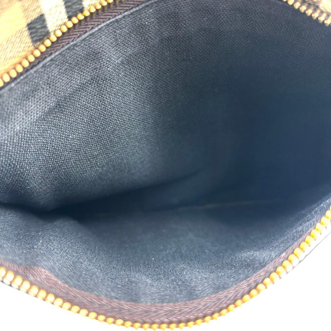 美品 バーバリー ショルダーバッグ ノバチェック ホースロゴ フラップ ベージュ