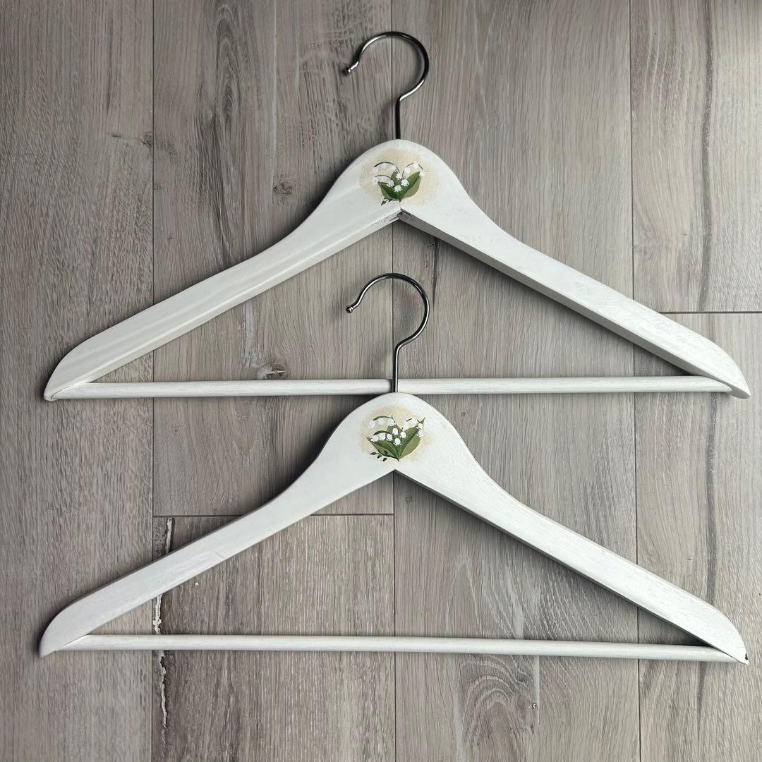 トールペイント作品　ホワイトハンガー8本