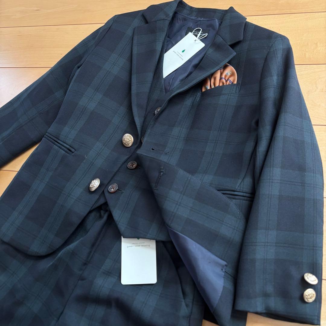 【新品】 キッズフォーマル スーツ 110 卒園式 入学式 男の子 チェック