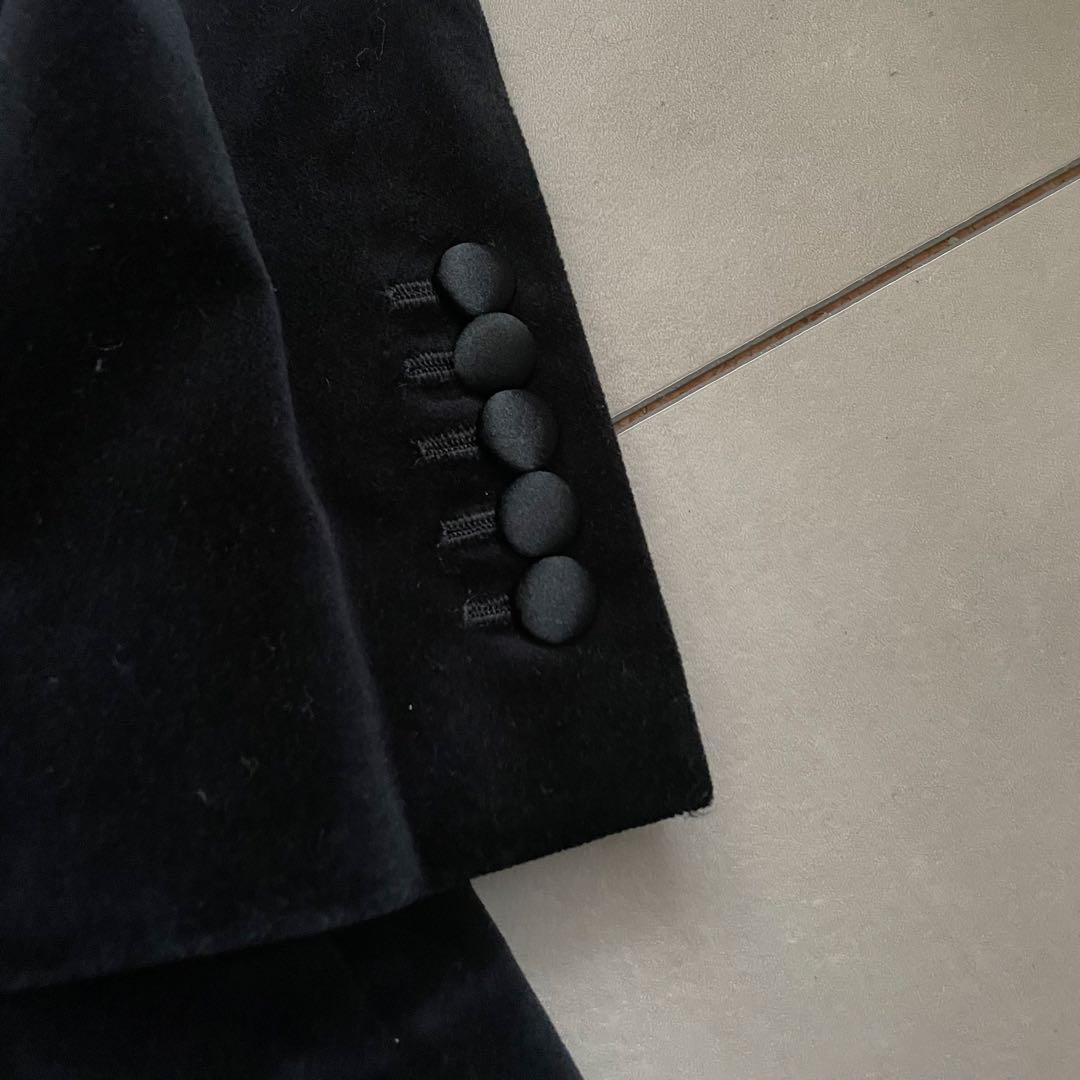 Quartet UMEDA オーダージャケット ベロア 裏地ペイズリー ブラック