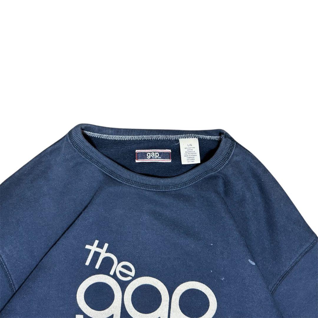 00s OLD GAP 小松菜奈着用スウェット トレーナーネイビー デカロゴ