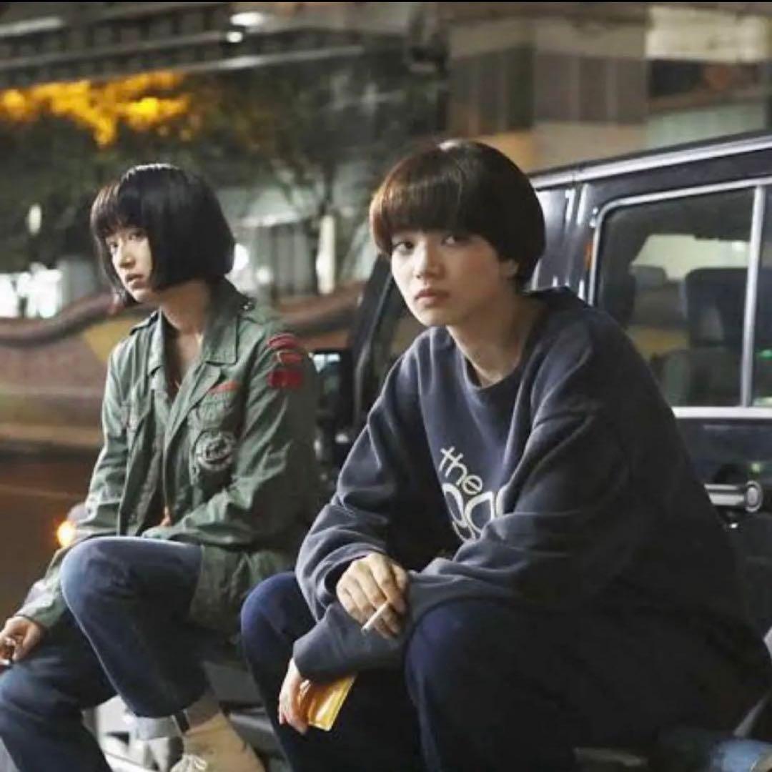 00s OLD GAP 小松菜奈着用スウェット トレーナーネイビー デカロゴ