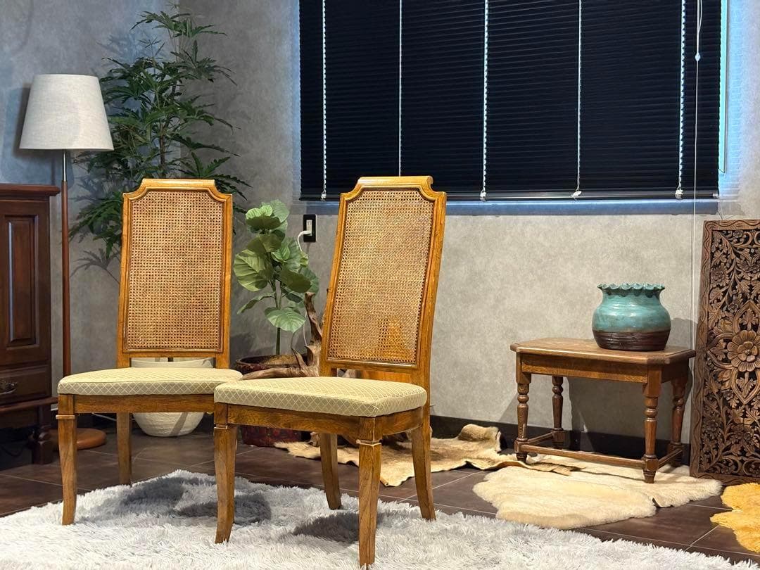 高級　DREXEL ドレクセル　アンティーク　ヴィンテージ　かごめ編み　YS