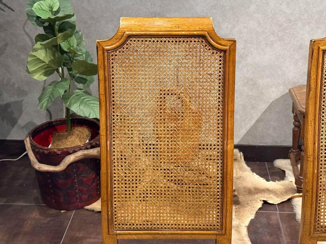 高級　DREXEL ドレクセル　アンティーク　ヴィンテージ　かごめ編み　YS