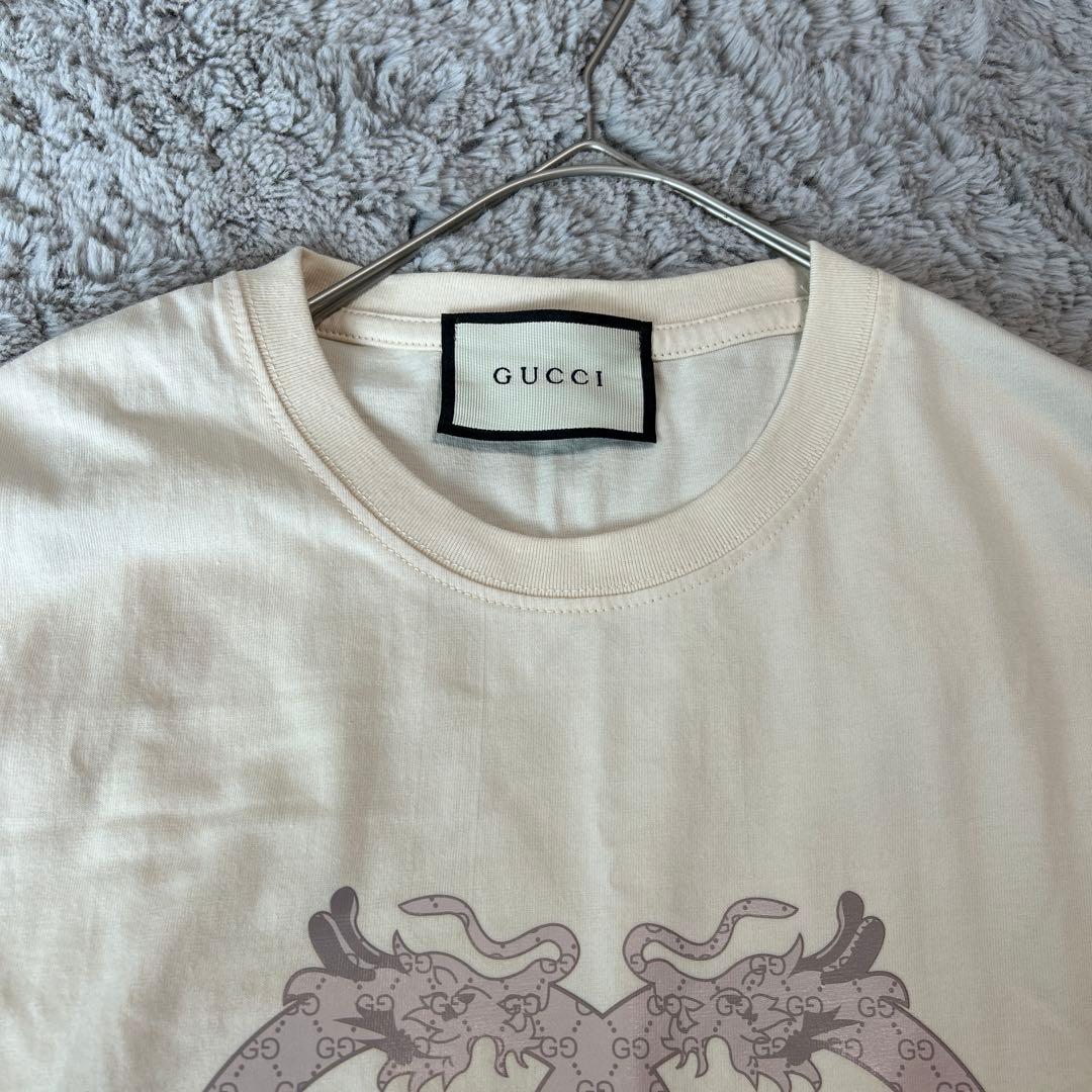 新品未使用GUCCI ロゴプリント Tシャツ クリーム色L ユニセックス