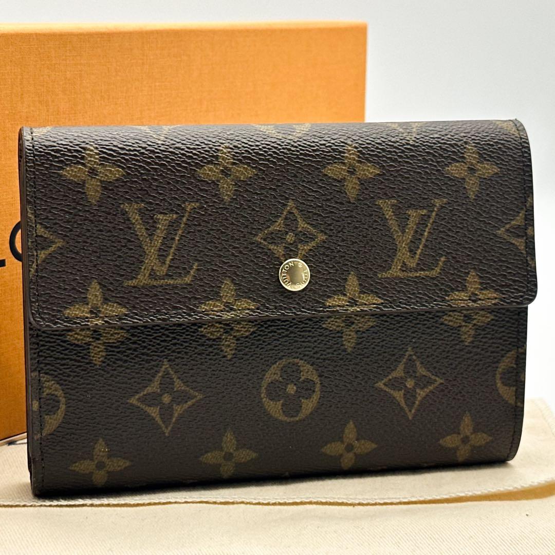 ルイヴィトン ポルトトレゾール エテュイ パピエ 三つ折り モノグラム 長財布