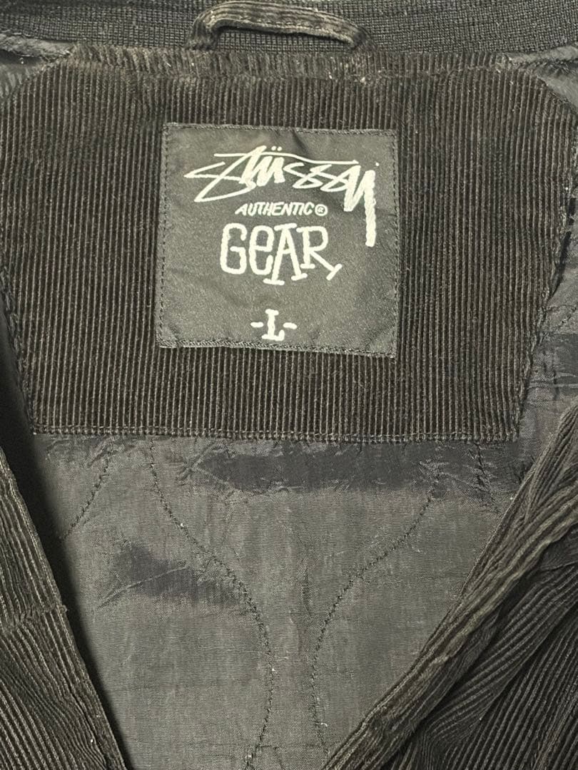 【レア珍品】Stussy コーデュロイ スタジャン Lサイズ ブラック