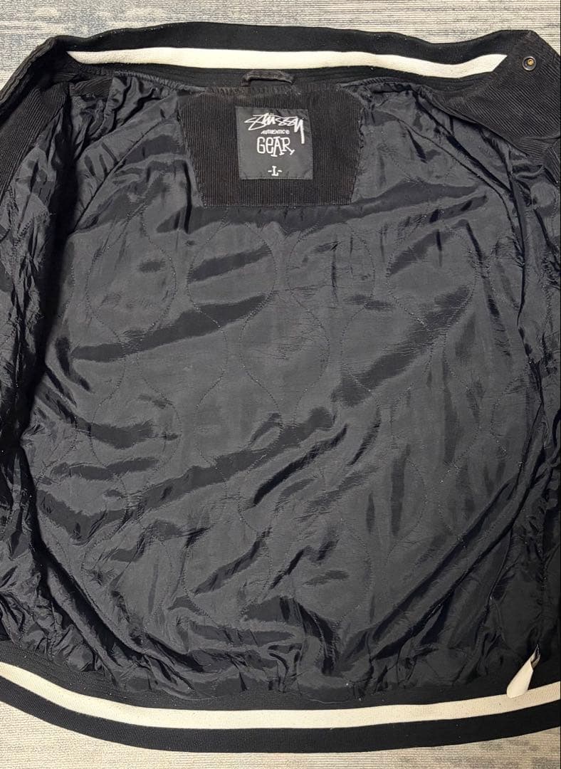 【レア珍品】Stussy コーデュロイ スタジャン Lサイズ ブラック
