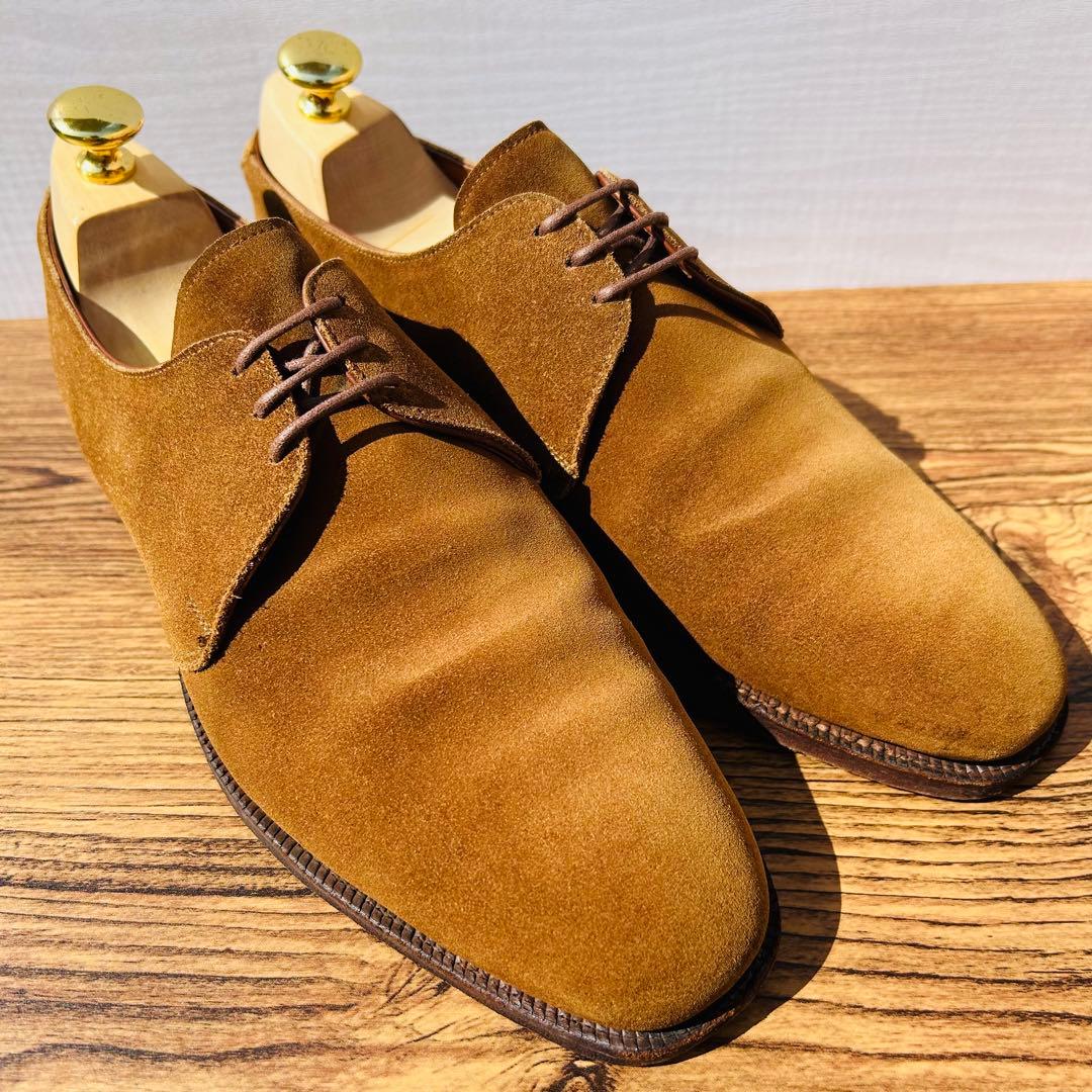 CROCKET&JONES プレーントゥ UK8 ブラウン 外羽根 スエード