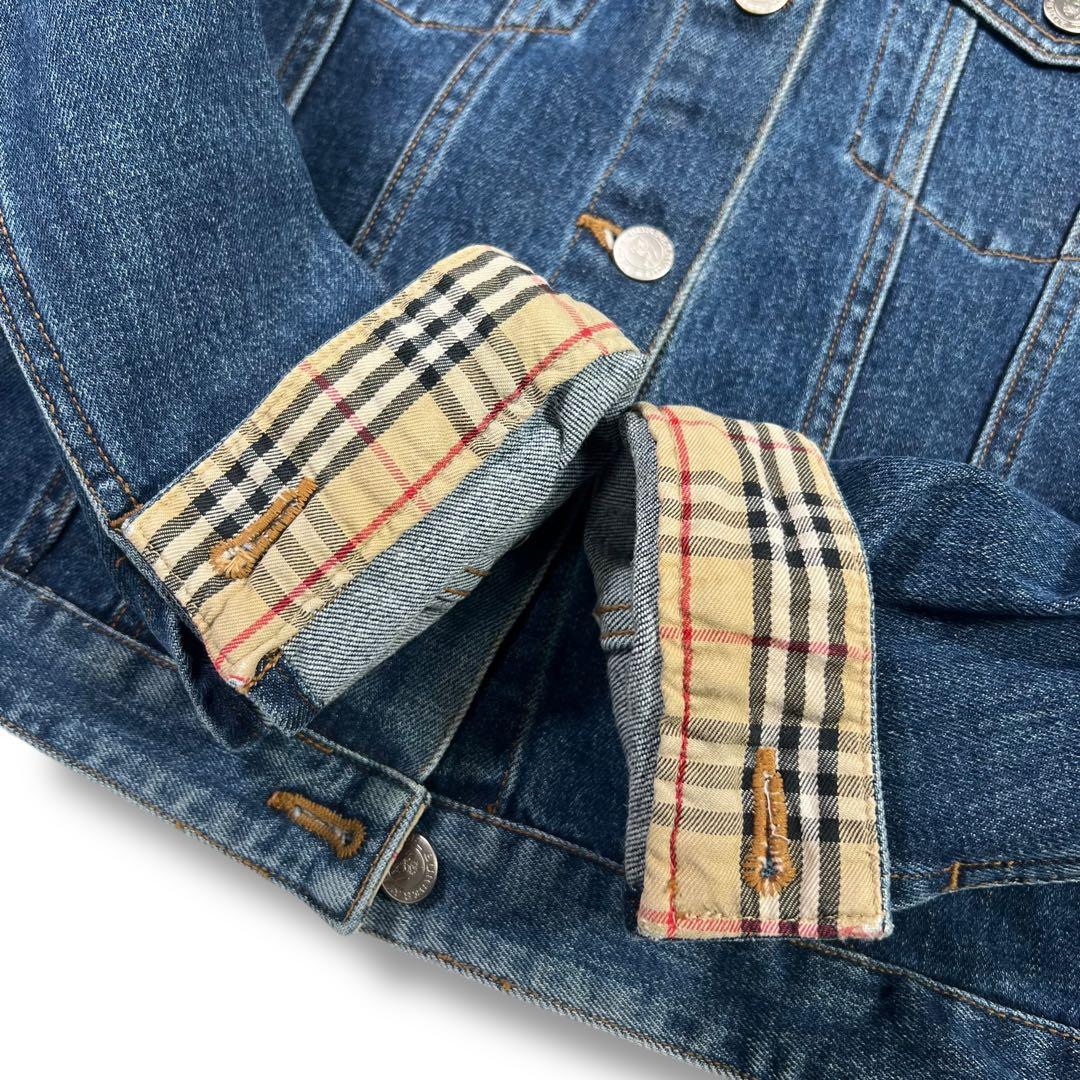 バーバリーロンドン デニムジャケット Gジャン ノバチェック メタルボタン