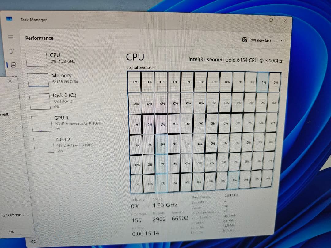 ワークステーション Dell T7920, dual gold 6154 ,ram 128gb